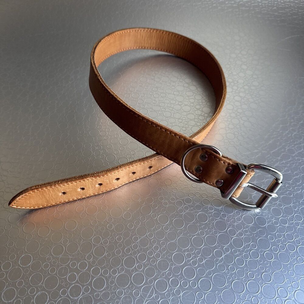Vintage Lambert Kay Leather Dog Collar Size 34 Made in England Large Breeds